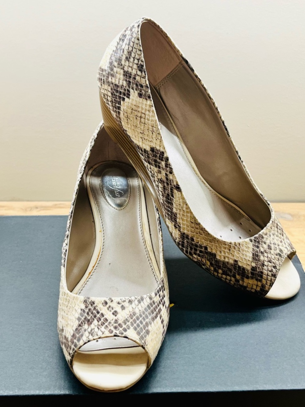 Alfani Peep-Toe Wedge Heels - Women’s Size 8.5